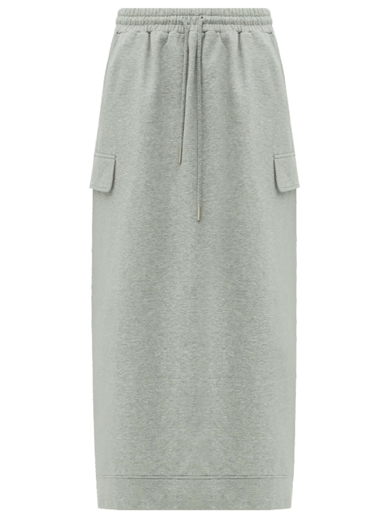 Ultimate Grey Drawstring Midi Skirt-3