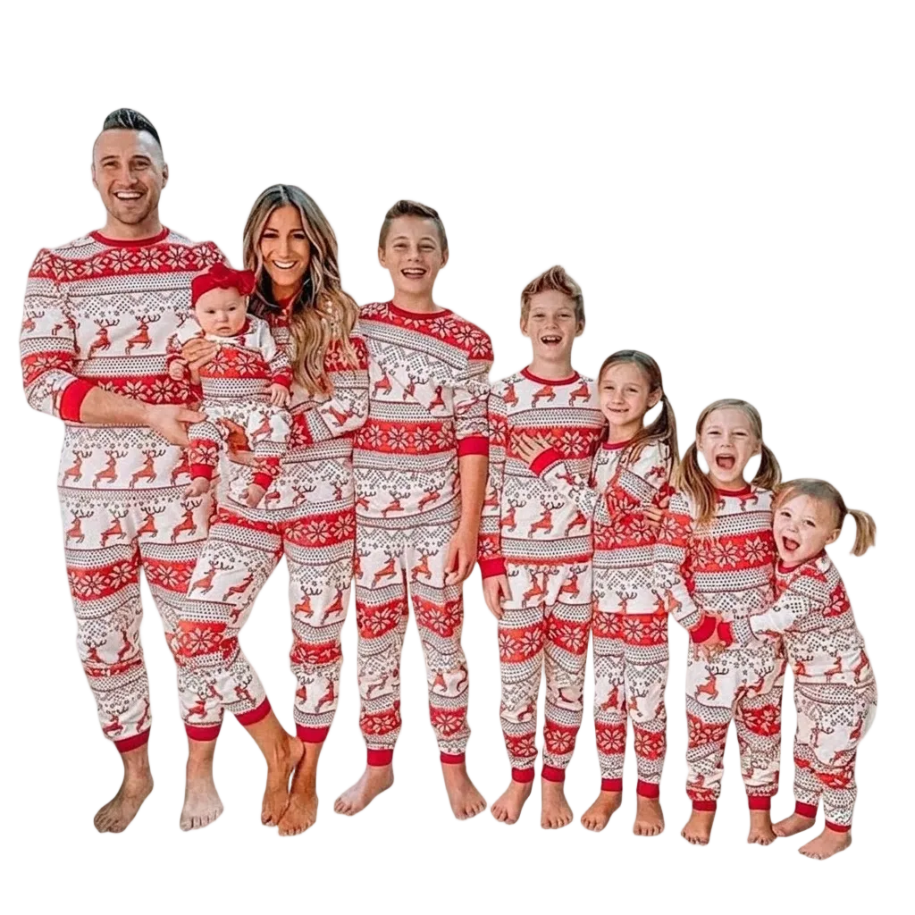 Familje julpyjamas – matchande pyjamas för hela familjen