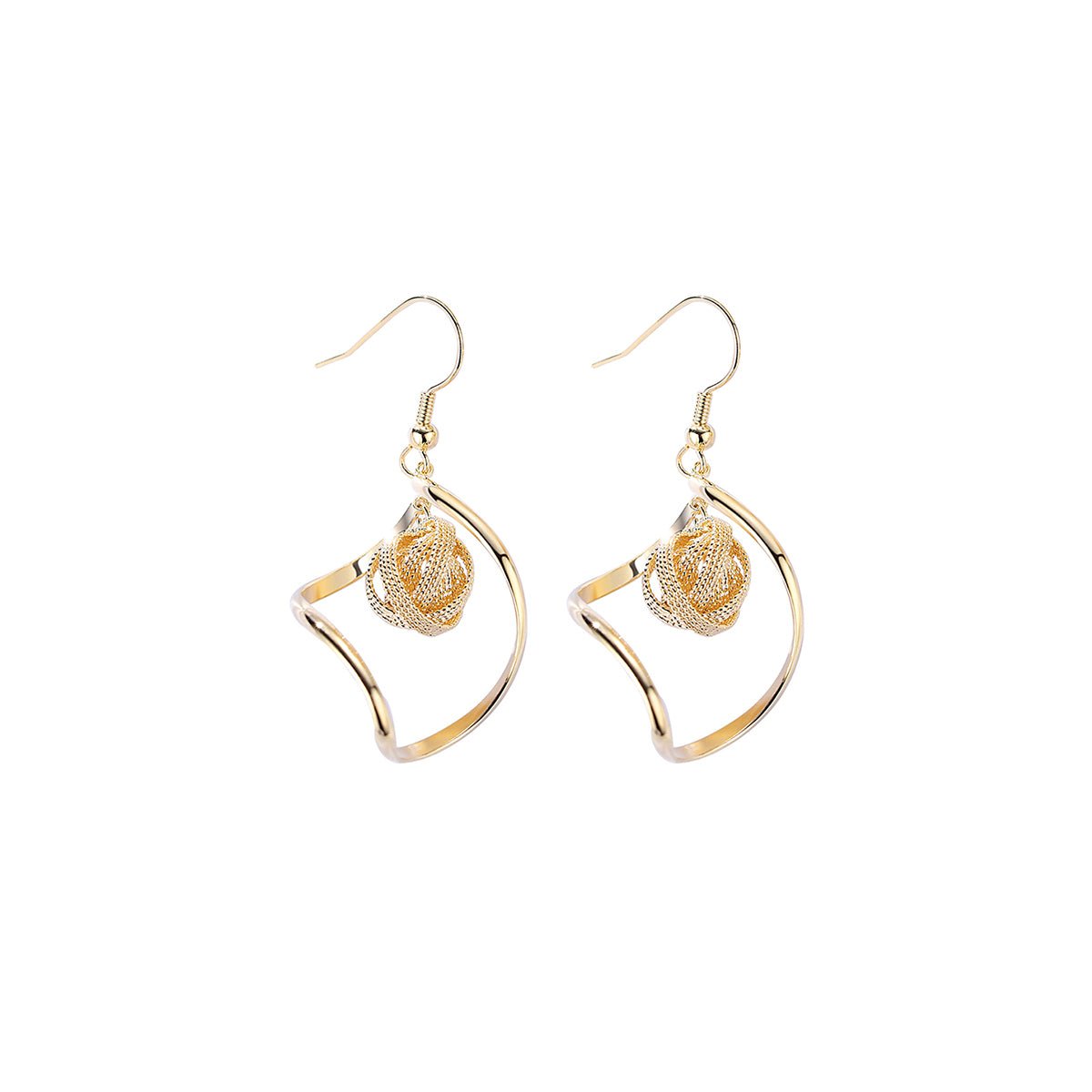 Venus Sphere Gold Earrings-0