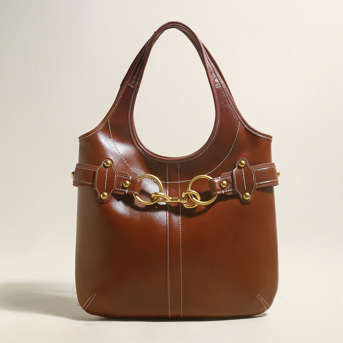 Vintage Belted Leather Bag-3