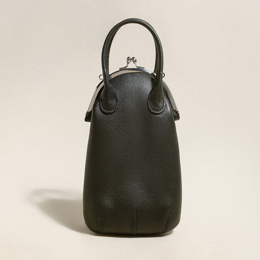 Whimsical Gourd Leather Ball Clasp Top Handle Bag-0