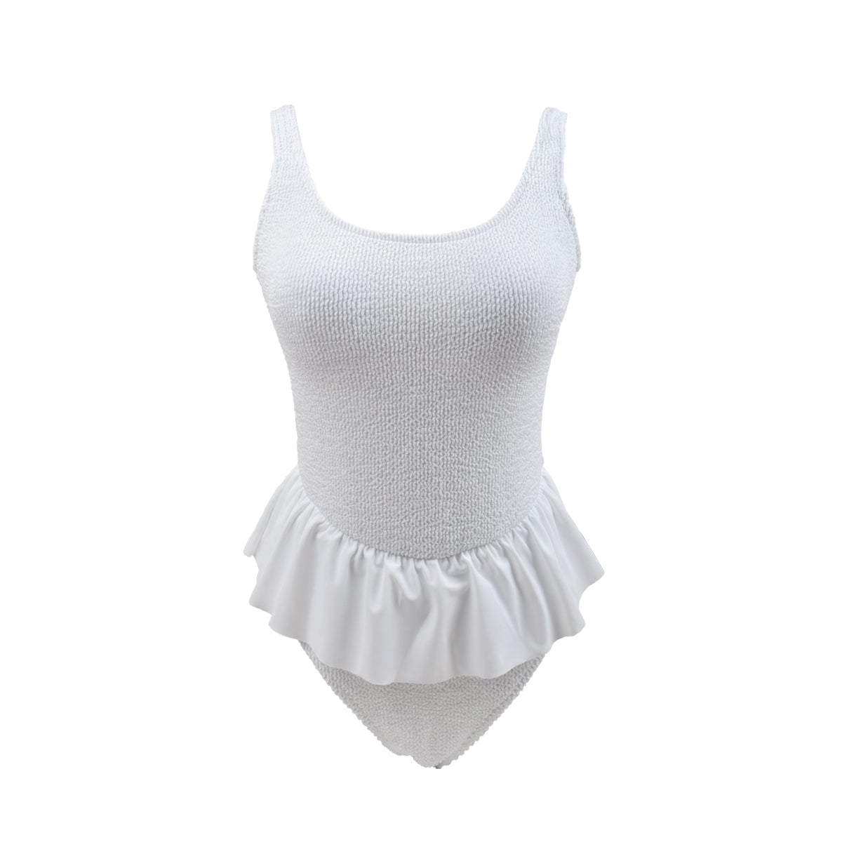 White One Piece Swimsuit with Ballerina Tulle-3