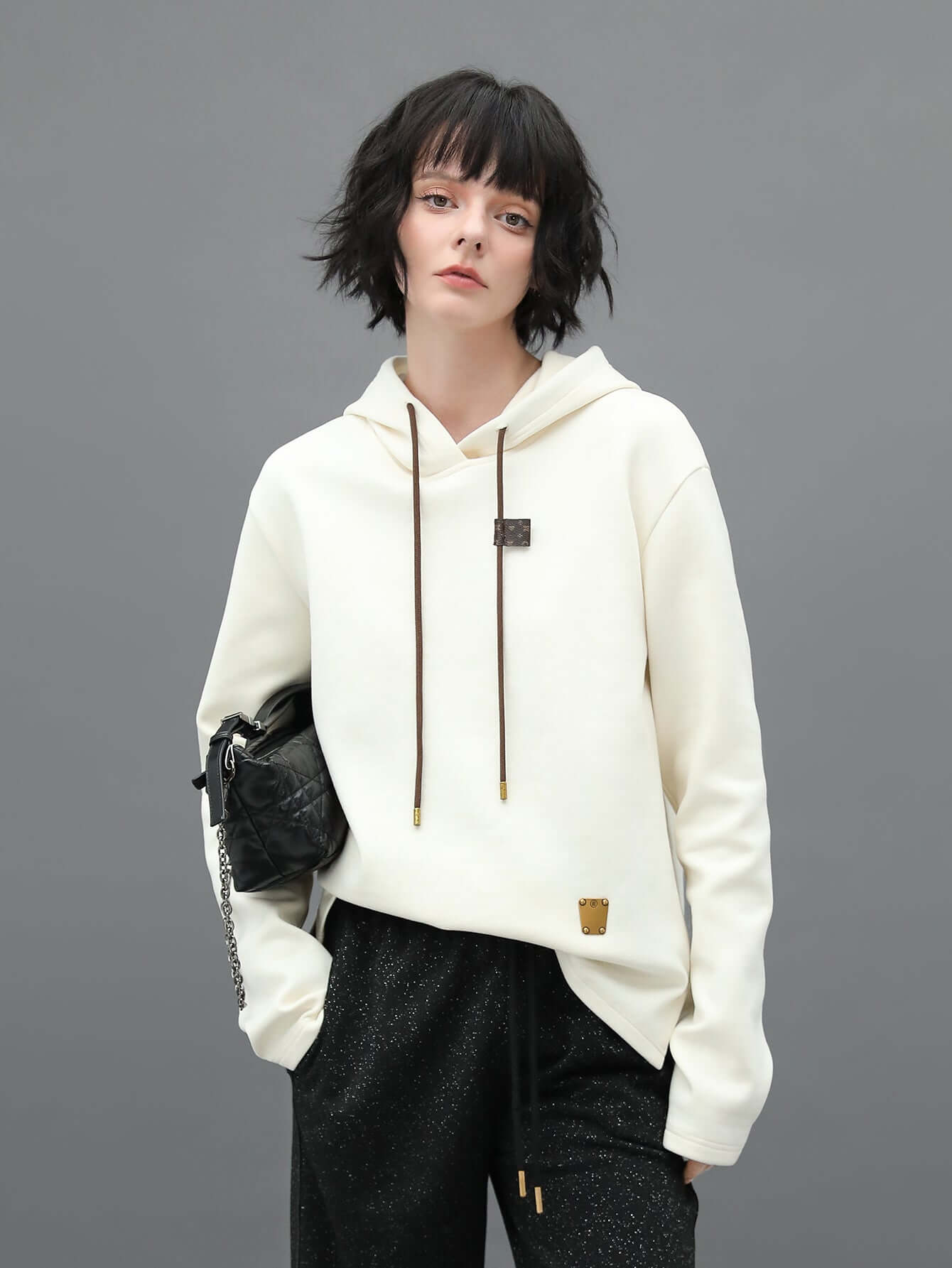 White Thermal Hooded Sweater-2